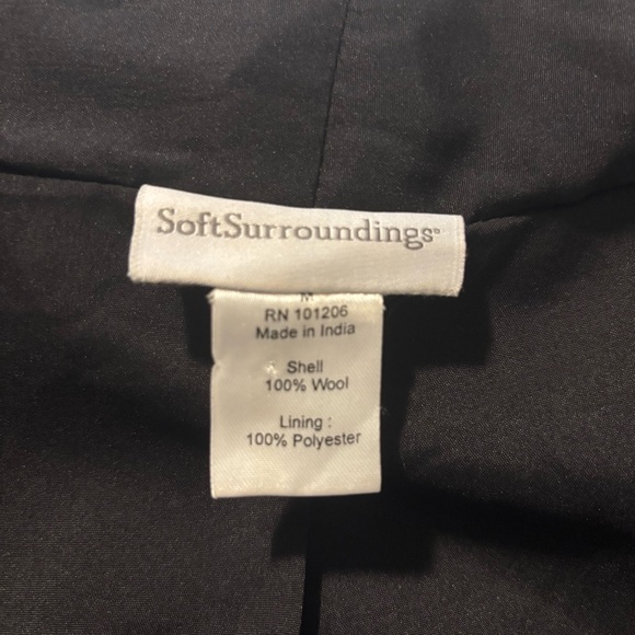 Soft Surroundings Blue 100% Wool Embroidered Cardigan - Picture 5 of 9